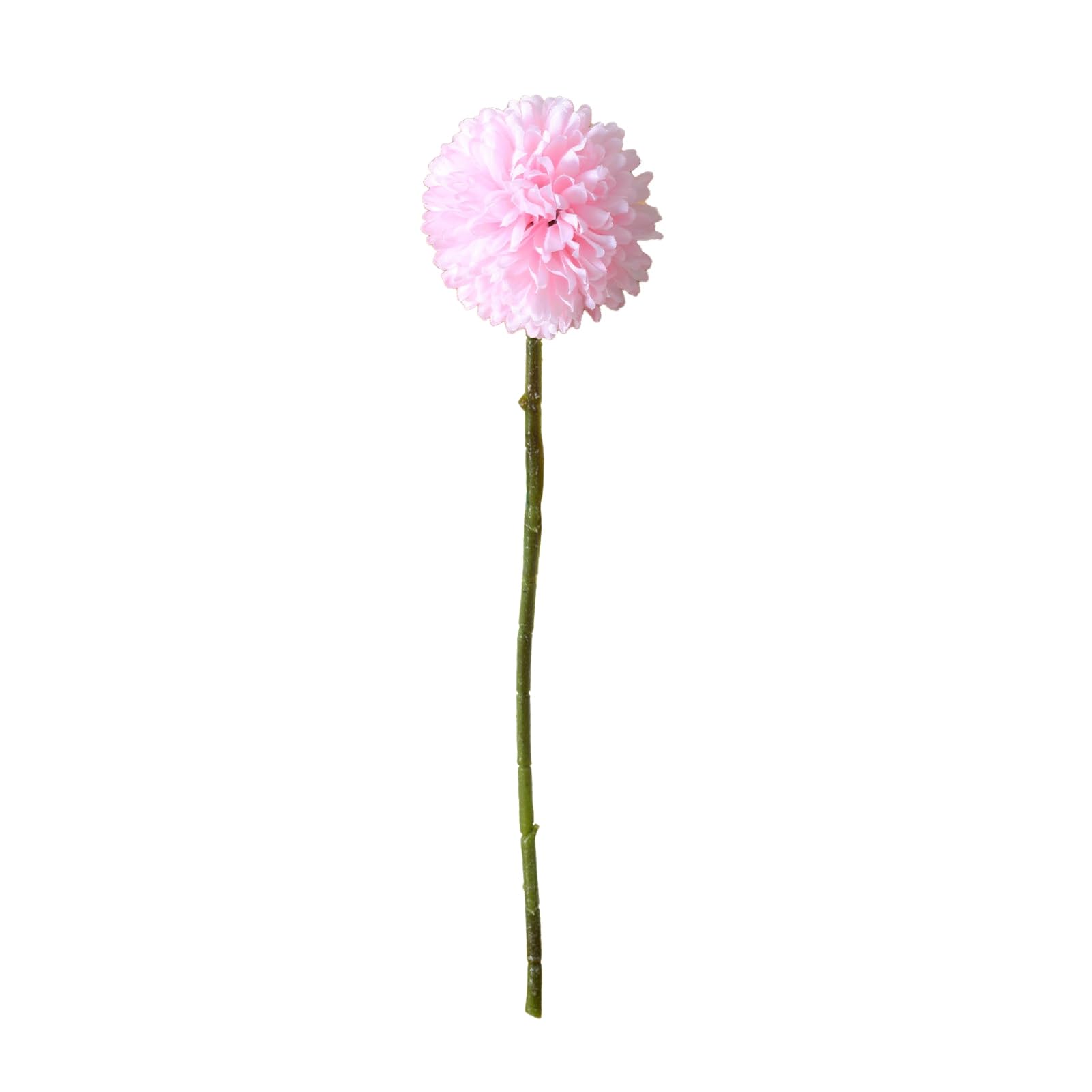 Ulafbwur Pink Faux Silk Flower Long-Lasting Artificial Bloom Dandelion With Stem Lifelike Floral Arrangement For Home Wedding Party Indoor Outdoor Garden Decoration