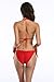 SHEKINI Women's Triangle Bikini Set Halter Sexy Bathing Suits String Low Waisted Two Piece Swimsuit(Rose red, Medium