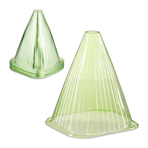 Relaxdays Pflanzenhut, 32er Set, Schneckenschutz, Frostschutz, HBT: 22 x 19 x 19 cm, Pflanzenschutzhauben PVC, hellgrün