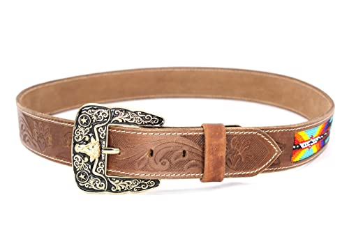 West Star Genuine Leather Beads Belt Hand Made 417 Cf M #TOP2