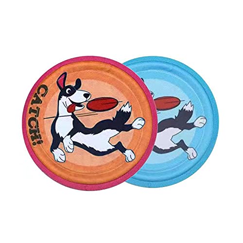 Nc Dog Frisbee Indestructible Soft Disc - For Large Dogs Oxford Cloth Frisbees Training – Heavy Duty Durable Freezbee Pets Lightweight, Interactive Flying Toy Fetch, Tug Of War, Catch #TOP21