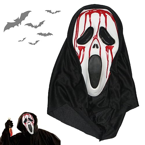 Máscara de Halloween, Máscara de grito para adultos, Máscara de Fantasmas, Caretas de Halloween, Máscara de Grito de Terror, Máscara Espeluznante de Halloween, Máscara de grito de Halloween (M1)