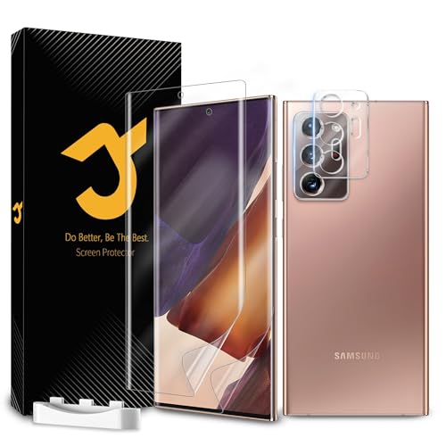 JZG 2+2 Stück für Samsung Galaxy Note 20 Ultra Schutzfolie [Nicht-Glas], 2 Displayschutz + 2 Kameraschutz, Fingerabdruck-ID unterstützen, Selbstheilung, Anti-Kratzer, HD Klar