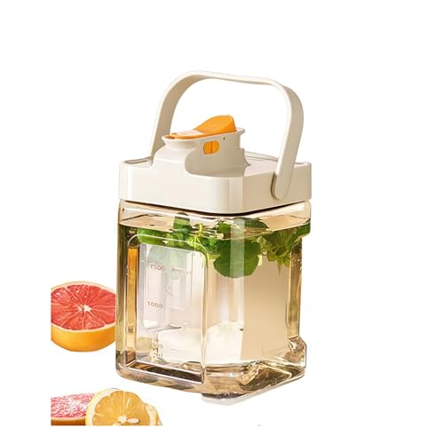 magihand 麦茶ポット ピッチャー お茶ポット 横置き 大容量2.3L/ 3.5L 冷蔵庫ドリンクサーバー冷水筒 ティーポット ウォーターボトル 水差し 目盛り蓋付き 持ち手付き 漏れない 洗いやすい プラスチック 夏 アウトドア 広口 持ちやすいの
