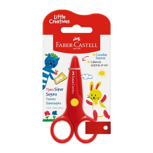 Tesoura Little Creatives, Faber-Castell, Supersegura, Sem Ponta, Infantil, Pré-escola, 1 Tesoura
