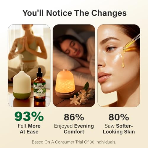Image of 100% Pure Jasmine Oil - 4 Fl Oz Jasmine Essential Oil for Hair, Skin, Diffuser, Aromatherapy & DIY Soap Making Scent