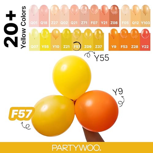 Image of PartyWoo Mustard Yellow Balloons 140pcs Different Sizes of 18 12 10 5 Inch Boho Netural Fall Balloon Arch Kit for Birthday Baby Shower Sunflower Little Cutie Thanksgiving Party Decorations Yellow-F57