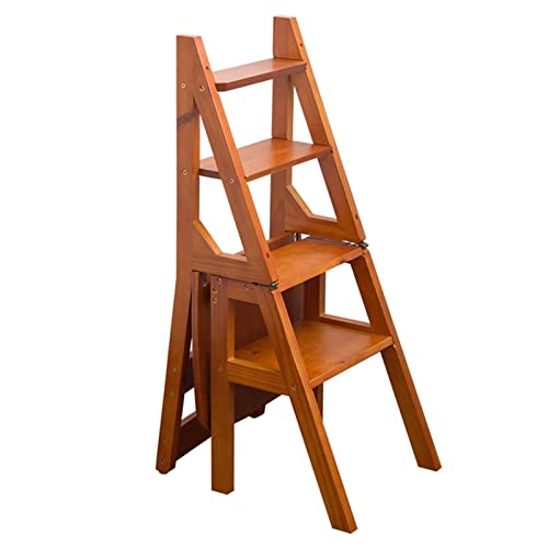Taburete de escalera plegable de madera que soluciona los problemas de espacio 2