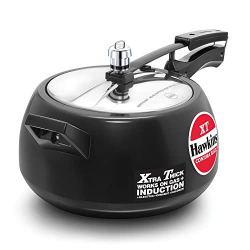Hawkins 5 Litre Contura Black XT Pressure Cooker, Hard Anodised I...