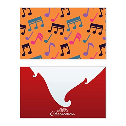 Carte de Noël avec notes de musique orange pour accompagner vos cadeaux