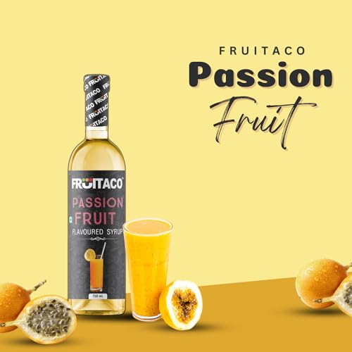 Image of Fruitaco Passion Fruit Syrup : Perfect Mixer For Enhancing Mocktails & Cocktails, Shakes, Drinks, And Mojitos At Parties, Conveniently Packaged In A 750Ml Bottle| Non-Alcoholic