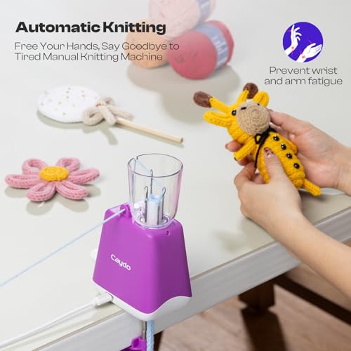 Caydo French Knitting Machine, Electric i Cord Knitting Machine, Knitting Mill i-Cord Knitter Machine, Automatic Knitting Wool to i-Cords, DIY Crochet Machine for Adults&Kids(Patented)