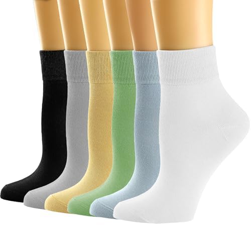 Mcool Mary Women's Ankle Socks - Casual Quarter Comfort Cool Thin Cotton Knit Low Cut Solid Color Crew, 6-Pair Pack