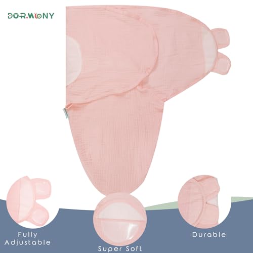 Image of Organic Ultra Soft Muslin Baby Swaddles for Newborn Babies, 3-Pack Adjustable Infant Sleep Sack wrap (Gentle Style, 0-3 Months)