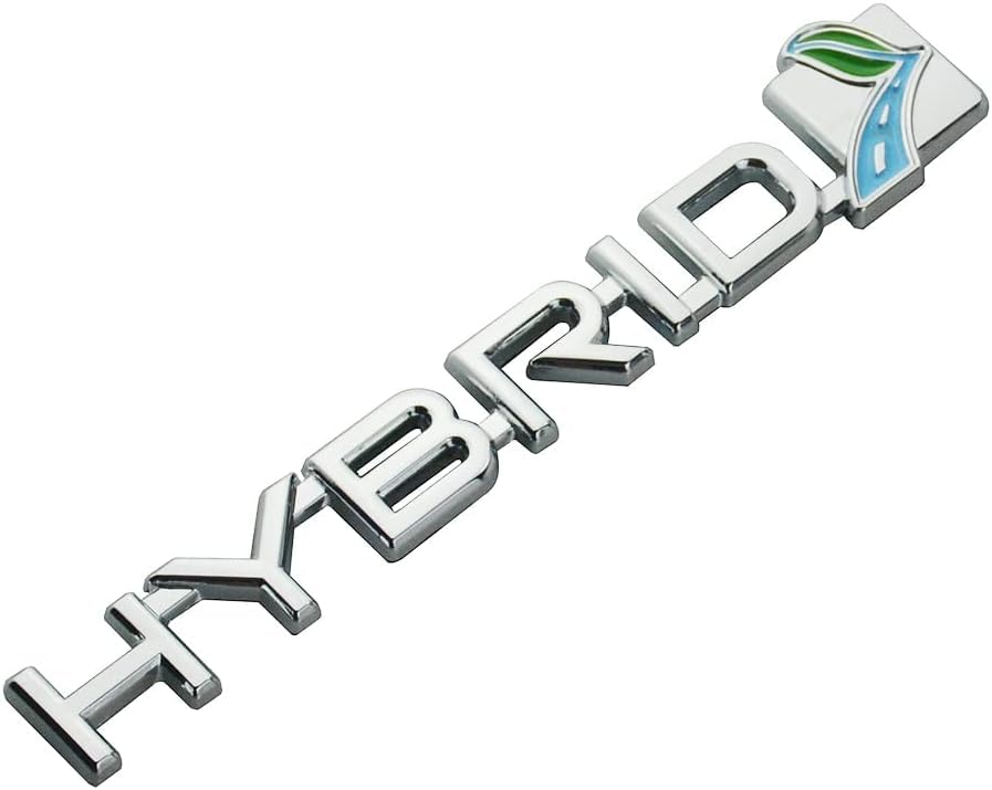 Image of 1Pc Hybrid Emblem 3D Metal Badge Door Rear Tailgate Decal Sticker Nameplate Logo (Chrome)