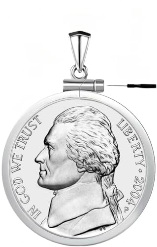 Sterling Silver 5 Cent/Buffalo Nickel Border Screw Top Coin Border is suitable for 21.22mm diameter 2mm thickness, Coins Not Included2