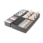 Amazon Basics Dresser Drawer Storage Organizer for Undergarments Gray | Set of 4 - Image 2