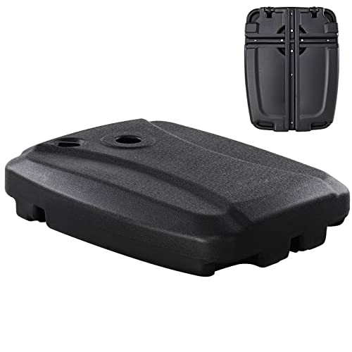 COSTWAY Cantilever Base Weight, Heavy-Duty Mobile Patio Parasol Umbrella Stand with Pre-Install Cross Base, Wheels & Handle, Water or Sand Filled Offset Base Stand for Outdoor Garden (80 x 61 x 17cm)