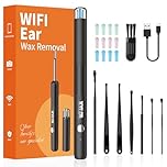 Xylla Ear Wax Removal with 1920P HD Ear Camera, Ear Cleaner with 12 Ear Spoons & 6 LED Lights, Wireless Ear Wax Remover Kit USB-C Rechargeable for iPhone iPad Android, Black