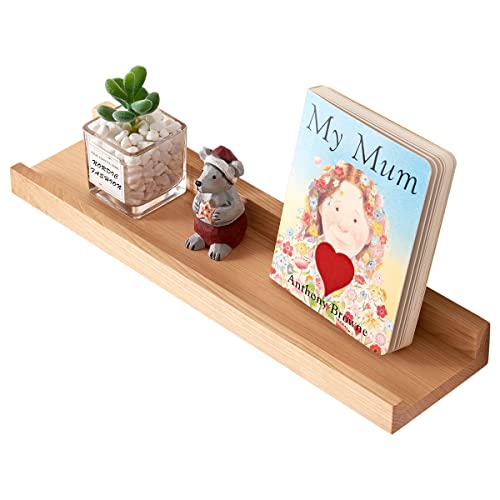 HOMWOO Floating Shelves Natural Wood Wall Shelves Wall Mounted Picture