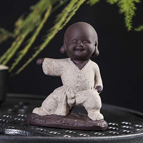 Enfeite de monge Kung Fu da UPKOCH, bandeja de chá de areia roxa, decoração de chá, acessórios, exib