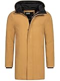 Indicode Herren Marks Wintermantel mit Kapuze | Herrenmantel Winter Mantel f. Männer Lt Brown S
