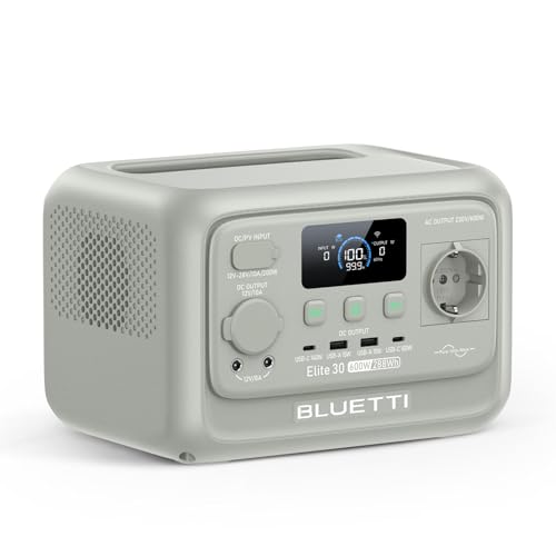 BLUETTI Elite 30 V2 Generatore Solare 288Wh, 600W (1500W Picco), Ricarica Rapida 70 min, LiFePO₄, per Campeggio e Emergenze(Grigio Sabbia Chiaro)