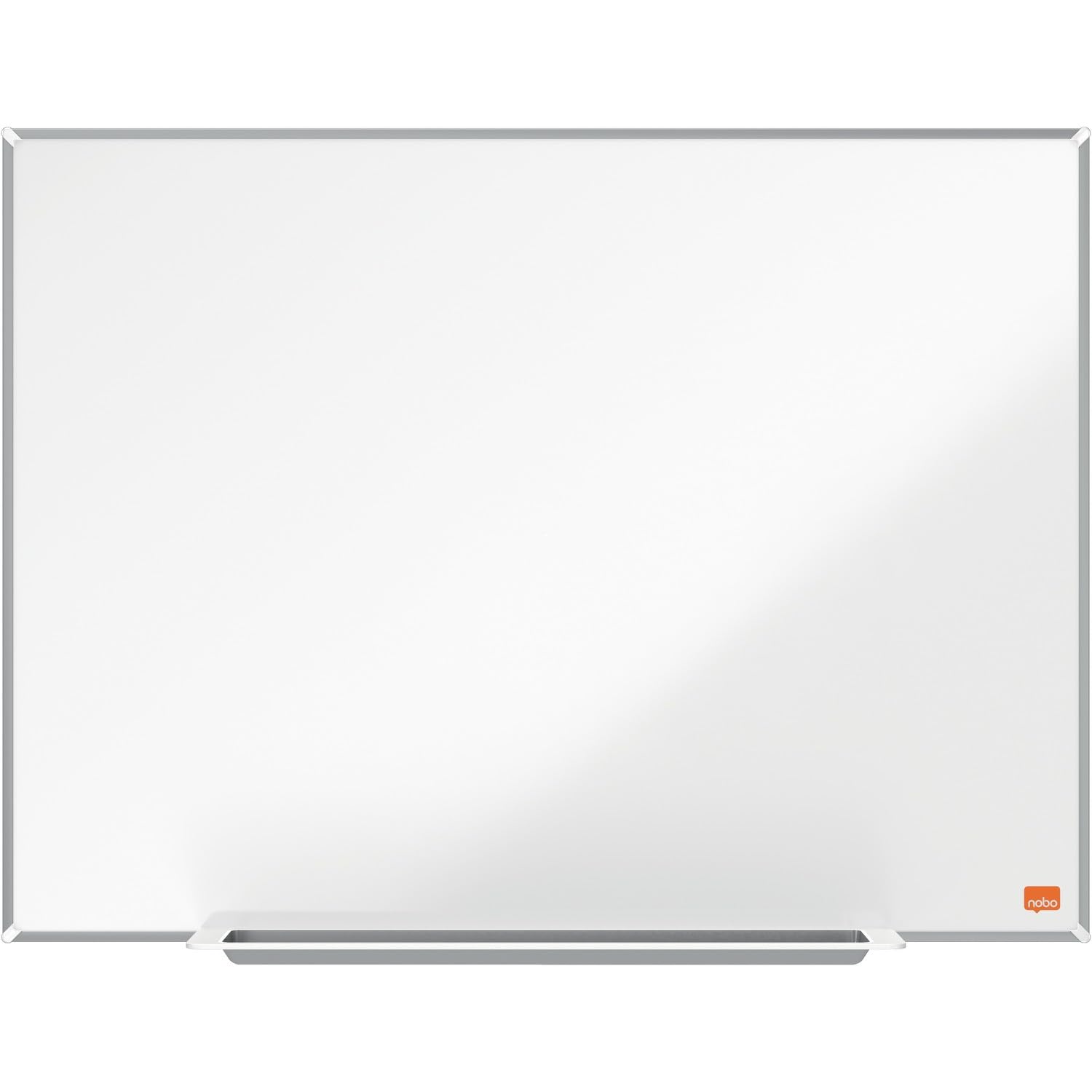 Nobo Lavagna Bianca Magnetica in Acciaio Laccato con Vaschetta Porta Accessori, 600 x 450 mm, Cornice Sottile, Sistema di Montaggio InvisaMount, Gamma Impression Pro, Bianco, 1915401