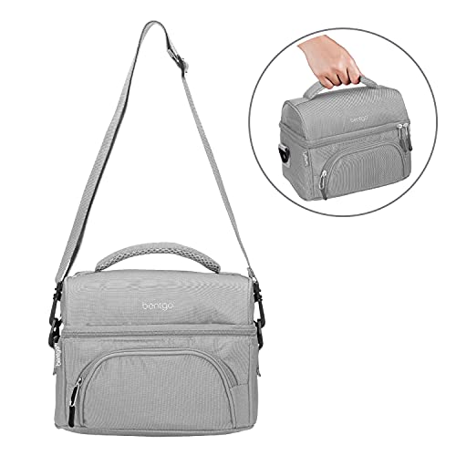 Bentgo® Deluxe Lunch Bag - Durable And Insulated Lunch Tote With Zippered Outer Pocket, Internal Mesh Pocket, Padded & Adjustable Straps, & 2-Way Zippers - Fits Most Lunch Boxes (Gray) #TOP5