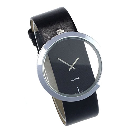 ITHANO Unique Design Hollow Style Analogue Glass Dial Leather Strap Womens Watch (Black) (B07JM6GFM8) Amazon Price History, Amazon Price Tracker