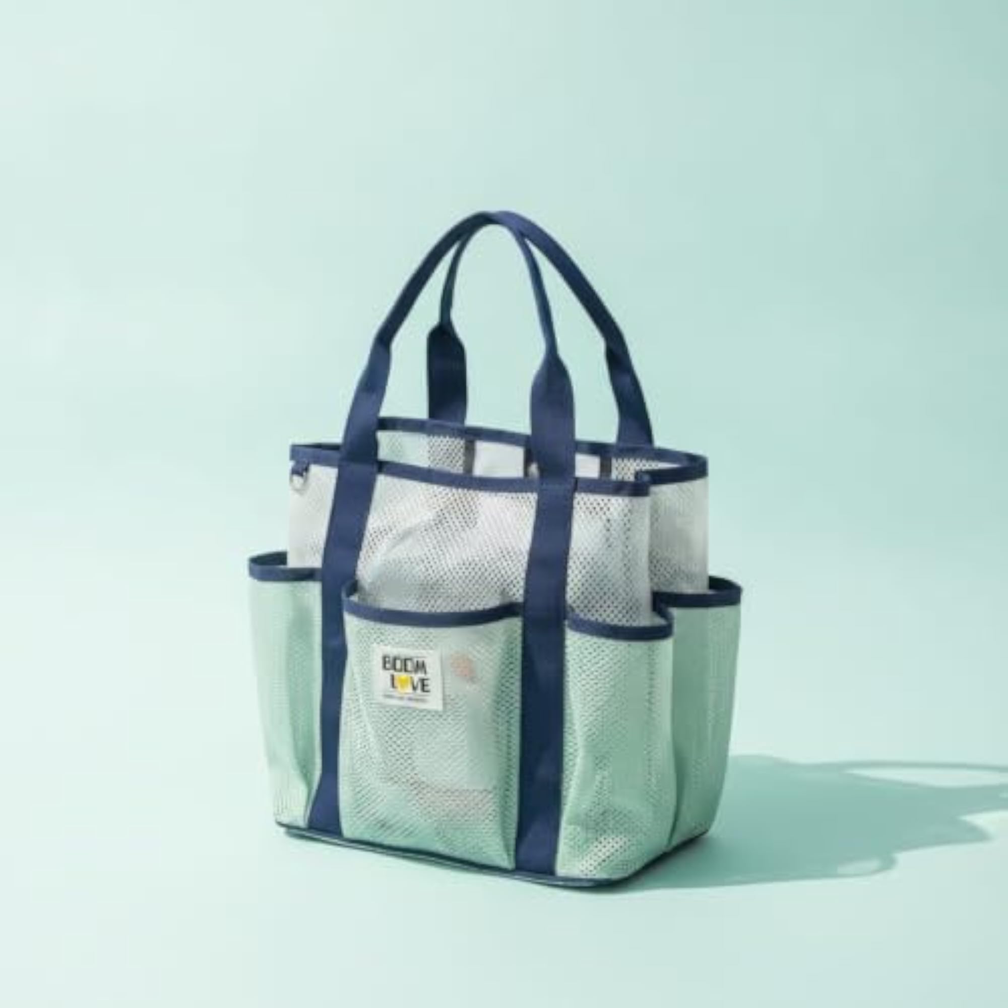 Multi-Pocket Mesh Beach Bag, Lightweight Quick-Drying Tote