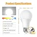 Full Spectrum Light Bulb, 6000K Natural Sunlight Bulbs, 9W 60W Equivalent LED Light Bulb, Natural Light Bulbs A19, E26/E27 LED Light Bulbs for Home, 3 Pack