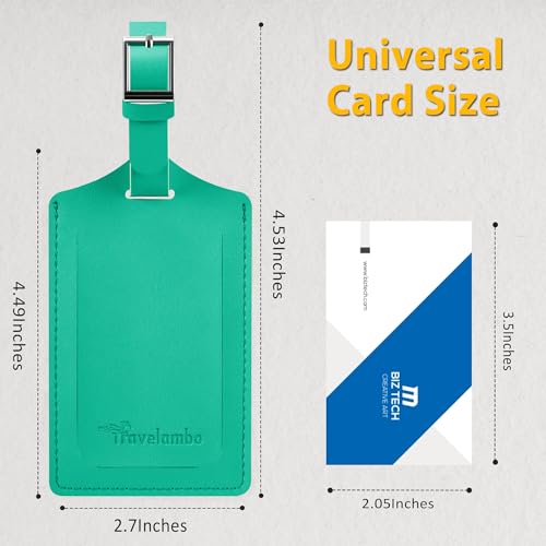 Travelambo 2-Pack Faux Leather Luggage Tags
