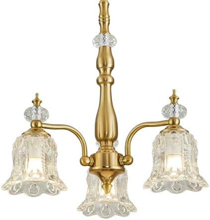 Lustre dourado de 3 luzes, lustres rústicos elegantes vintage lum...