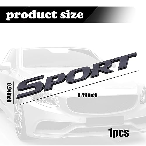Image of UGSHY 1 PC Sport Side Door Badge, Personalise 3D Metal Car Sticker, Auto Trunk Adhesive Badge Decals, Side Fender Decoration Accessories Universal for Most Cars (Black)