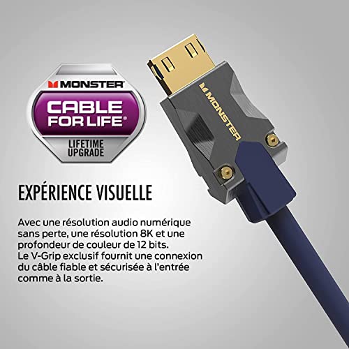 Câble HDMI Monster 8K d'une vitesse éclair avec triple blindage protecteur 3 Mètres
