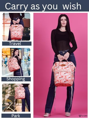 VISMIINTREND Customized Diaper Backpack for Mother for Travel | Maternity Nappy Bag | Large Baby Diaper Bag | Diaper Bag for New Born Baby | Hospital Bag for Women | Baby Shower Gift for Mom