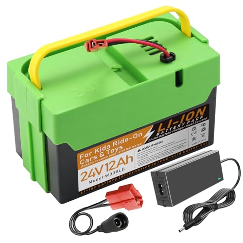 24V 12Ah Li-ion Rechargeable Battery, Replacement Battery Compatible with Best Ride on Cars Thunder UTV Kids Ride-On Car