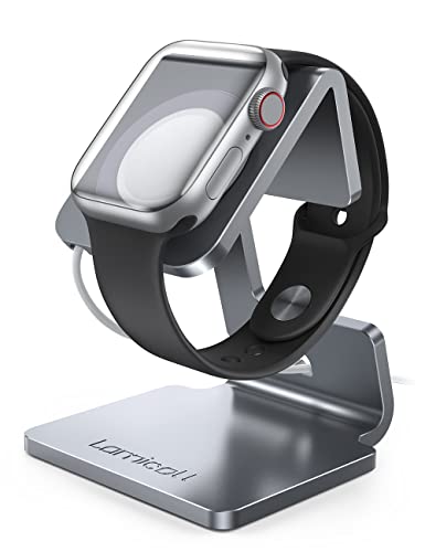Lamicall Stand Suit for Apple Watch, Charging Stand : Desk Watch Stand Holder Charging Dock Station Compatible with Apple Watch Series 7/SE 45mm 41mm Series 6/5/4/3/2/1 / 44mm/42mm/40mm/38mm - Gary