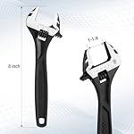 WORKPRO 8" Adjustable Wrench, Black Oxide Wrench 8 Inch with Inch/Metric Scale, Premium Cr-V Steel - Image 4
