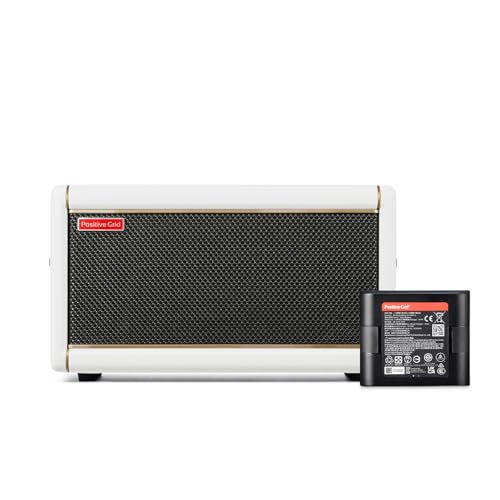 Positive Grid Spark 2 Pearl + Spark Battery Bundle &ndash; 50W Smart Guitar Practice Amp & Bluetooth...