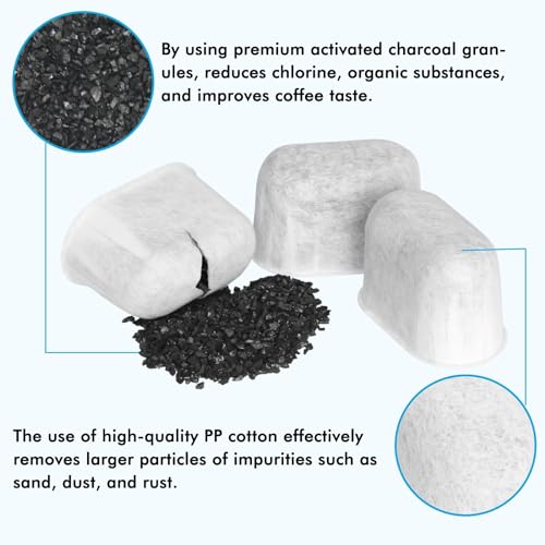 Image of 6 Pack Breville Compatible Charcoal Filters with 52 Cleaning Tablets, 1 Year Breville Compatible Maintenance Kit, Espresso Machine Clean Kit for Barista Pro, Infuser and more
