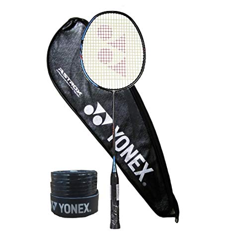 Yonex Astrox Smash (73g/G4) Strung Badminton Racquet with Cover & 1Grip (Black Ice Blue)