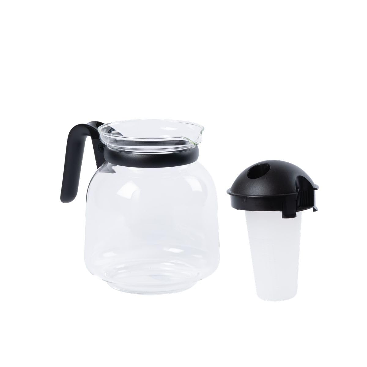 Fackelmann - Caraffa da caffè, 1,5 l, in vetro, colore: Nero e Trasparente