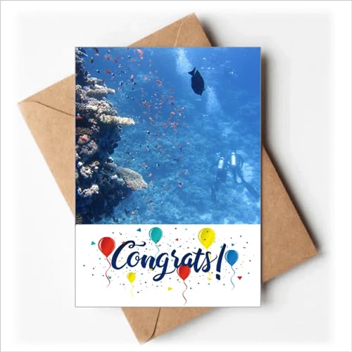 Cartes de mariage avec enveloppes thématiques mer et poissons pour vœux de cérémonie laïque