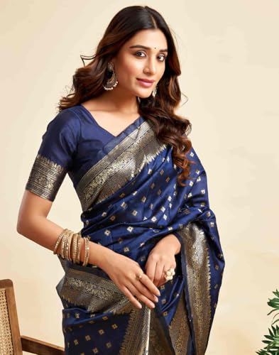 Image of C J Enterprise Women's Banarasi Saree Pure Kanjivaram Style Silk Saree With Blouse Piece for Wedding (Pari-160)