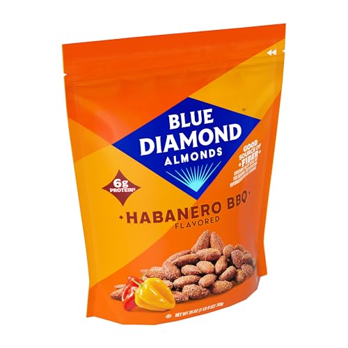 Image of Blue Diamond Almonds Habanero BBQ Flavored Snack Nuts, 25 Oz Resealable Bag (Pack of 1)