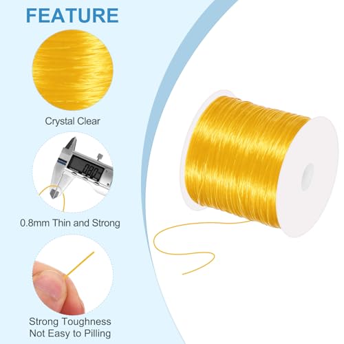 Corde elastique pour bracelets dorée 0.8 mm fil extensible bijoux - 4
