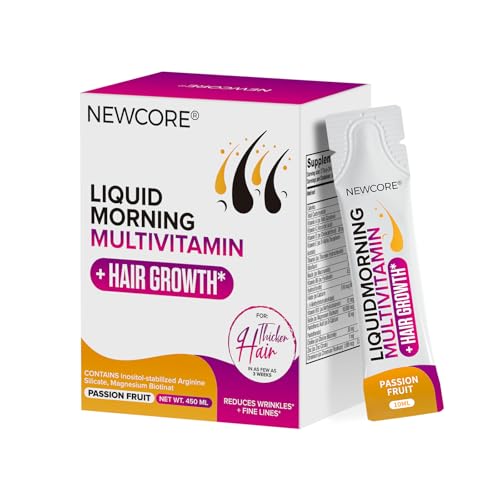 NEWCORE Liquid Multivitamin for Women Promotes Thicker Hair & Smoother Skin with Biotin Collagen and Vitamins Vegan Non-GMO 10.14 fl oz