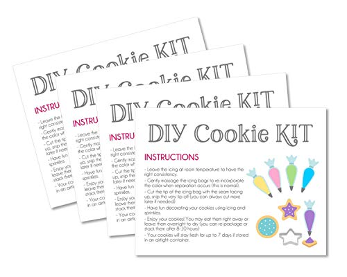Instructions cards for DIY Cookie Kit. Cookie cards with instructions for DIY decorating.